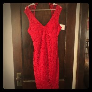 Red lace dress perfect for Valentine’s Day!